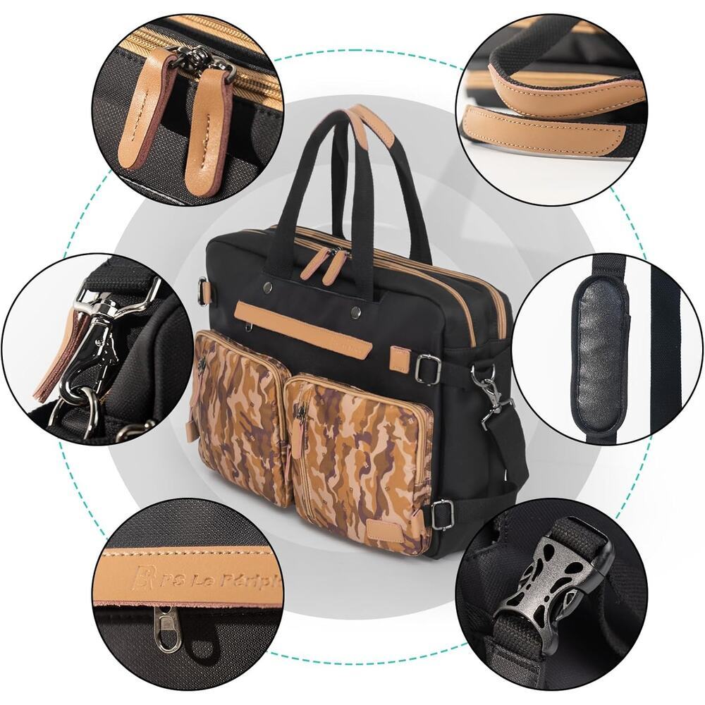 PS Le Periple 3 in 1 Computer Backpack 17.3 In Laptop Work Bag, Briefcase Desert - Picture 3 of 7